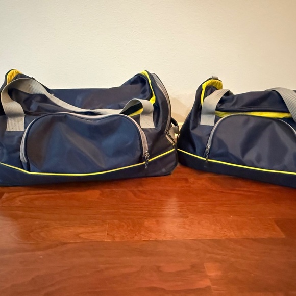 Nautica Westport Wheeled Carry on Duffel Bags Set Of 2 Navy/Yellow/Gray - Picture 2 of 5